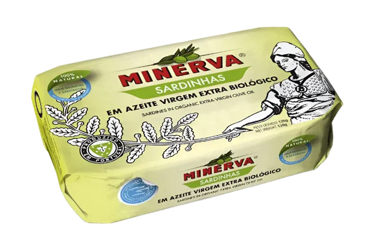 Sardynki Minerva w organicznej oliwie z oliwek extra virgin