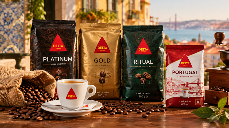 Delta Portuguese coffee collection with espresso and coffee packages