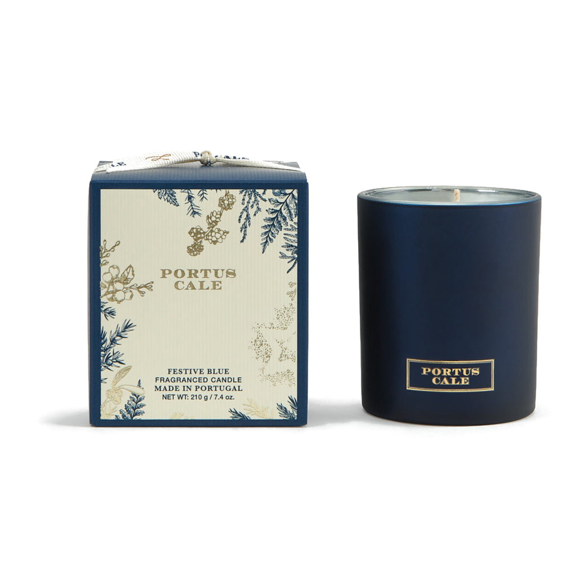 Portus Cale Festive Blue scented candle 210g with its blue gift box