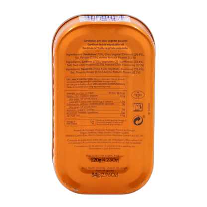 Bom Petisco sardinės aštriame augaliniame aliejuje