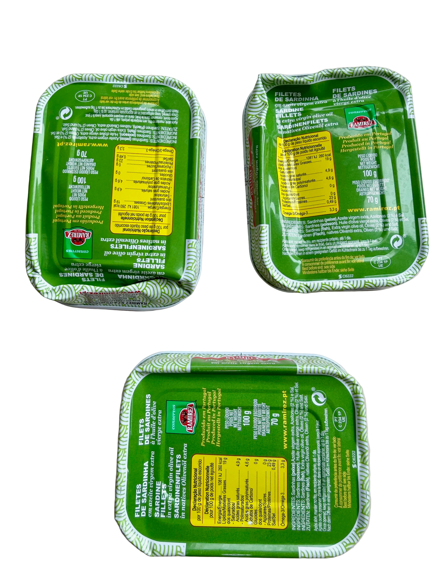 Filetes de sardinha Ramirez sem espinhas em azeite virgem extra (Lata Feia)